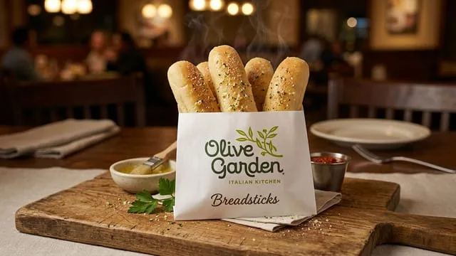 Olive Garden breadsticks shown as a menu illustration