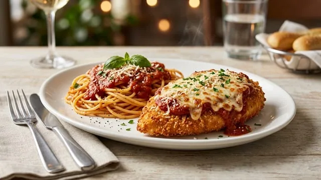 Chicken Parmigiana — menu illustration